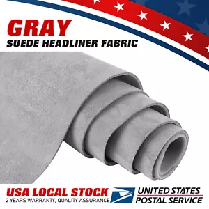 Light Grey Suede Headliner Fabric Material 60"x60" Car Roof Liner Upholstery - Picture 1 of 10