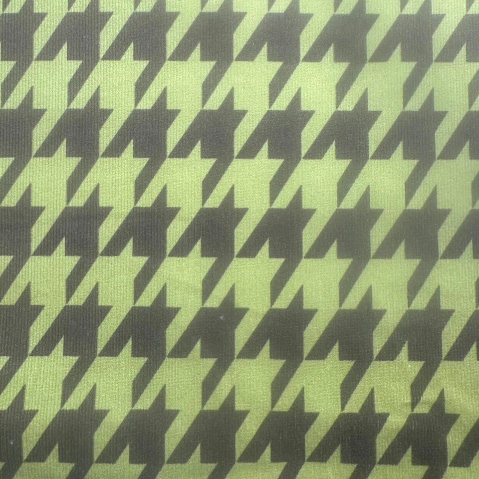 Houndstooth Stretch Cord Fabric Robert Kaufman By the Yard Olive Green Brown #BT - Image 1 of 3
