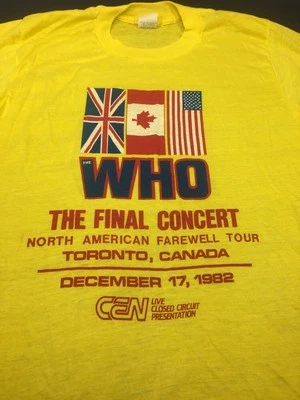 Camiseta Rock Vintage The Who Final Concert 1982 Farewell Tour ORIGINAL Talla L Foto 1 de 4
