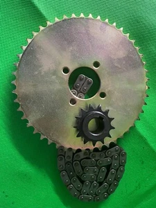 CHAIN & SPROCKETS COMPATIBLE WITH HAMMERHEAD TORPEDO & MUDROCKS GT50 5.5hp BUGGY - Picture 1 of 4