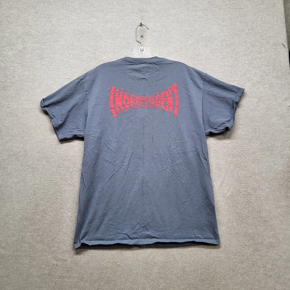 Camisa DE COLECCIÓN Independent Hombre Grande Azul Y2K Logo Texturizado Camiseta Manga Corta Foto 1 de 4