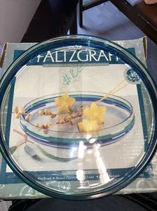 Pfaltzgraff Handmade Glassware Ocean Breeze Clear Round Platter 12" - Picture 1 of 4
