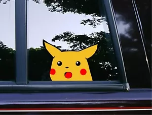 Pikachu Meme Peek Peeker Peeking Window Vinyl Car Decals Anime Pokemon Stickers - Foto 1 di 4