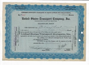 MAINE 1920 United States Transport Company Stock Certificate Shipping - Picture 1 of 2