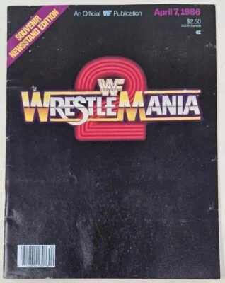 1986 Wrestlemania 2 Official Event Program Hulk Hogan Bundy  Piper Vintage - Image 1 of 4