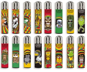 Accendini clipper large collezione completa Rasta Animal ricaricabile 16 pezzi - Imagen 1 de 5
