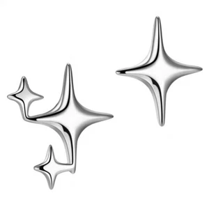925 Sterling Silver Asymmetrical star Stud Earrings Women Girls Jewellery Gifts - Picture 1 of 6