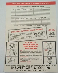 Vintage 1960 Texaco Uniform Brochure Sweet-Orr - Picture 1 of 1