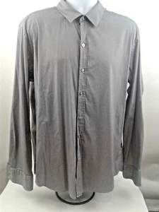 Hugo Boss Robbie Mens Slim Fit Stretch Gray/White Button Up Shirt Size 2XL - Picture 1 of 6