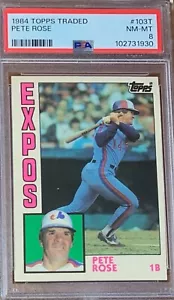 1984 Topps Traded #103T Pete Rose Reds Phillies Expos PSA 8 Nicely Centered - Bild 1 von 2