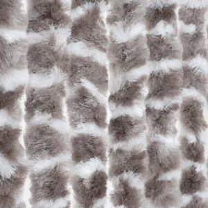 Tenda di peluche ciniglia 90 x 200 cm tortora bianca a righe tenda per porta antimosche - Foto 1 di 8