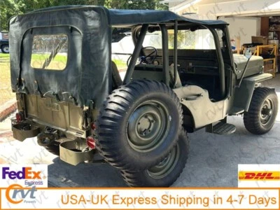 SUMMER SOFT TOP CANVAS  FOR JEEP WILLYS CJ3B 1953-1964- Correct Olive Green - Imagem 1 de 4