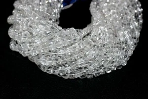 10  "Long 2 Strand AAA Natural Crystal Gemstone Cube 5-6 MM Smooth Beads Jewelry - Picture 1 of 4