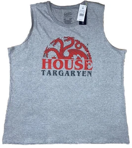 NWT GOT Game of Thrones House Targaryen Grey Tank Top Woman’s Sz: XXXL 3XL NEW - Picture 1 of 15