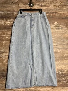 Jupe longue vintage en denim coton Marsh Landing boho cowgirl prairie école à domicile taille 12 - Photo 1/11
