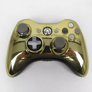 Microsoft Xbox 360 Wireless Gold Chrome Controller *NOT C-3PO* - TESTED - Picture 1 of 10