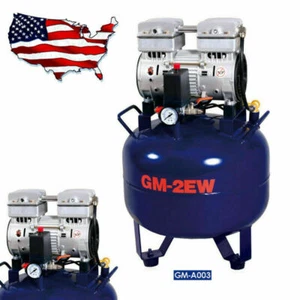 Compresor de aire médico dental portátil 32L tanque sin aceite silencioso 110V 850W nuevo - Imagen 1 de 10