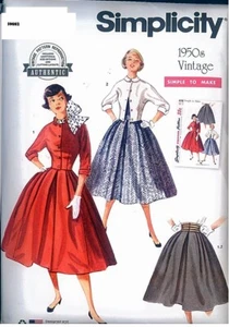 Simplicity 9882 Vintage Retro 50s Skirt Jacket Pattern Misses H5 6-14 U5 16 24 - Picture 1 of 3