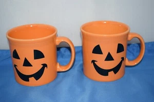 2X NEW Fiesta retired Happy Pumpkin Halloween Java Mug Fiestaware F-2 - Picture 1 of 4