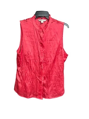 Nuevo con etiquetas Top Pendleton Talla 16 Pequeño Abotonado Seda Algodón Coral Sin Mangas #F11-5 Foto 1 de 4