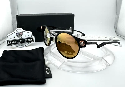 OAKLEY DEADBOLT SATIN BLACK PRIZM ROSE GOLD POLARIZED SUNGLASSES OO6046-04 RARE - Image 1 of 4