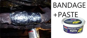 Exhaust Leak Bandage Tape + Paste Repair Wrap Silencer High Temp Pipe Hole Fix - Picture 1 of 5