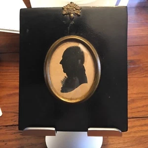 ANTIQUE BRITISH SILHOUETTE Of GENTLEMAN circa 1810 Signed J.W. - Picture 1 of 3
