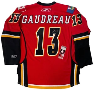 JOHNNY GAUDREAU SIGNIERTES REEBOK PREMIER CALGARY FLAMES TRIKOT XL - Bild 1 von 5