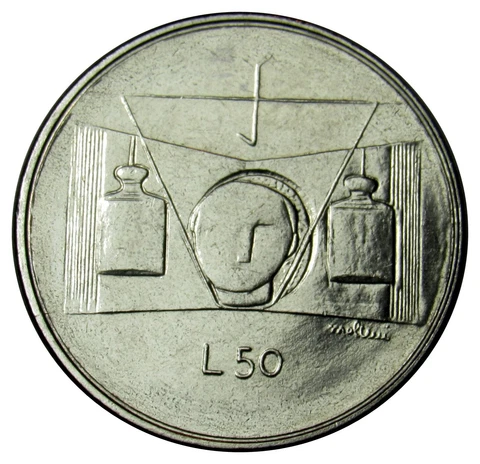 San Marino 50 Lire 1976 coin KM#56 books AU-UNC Cover