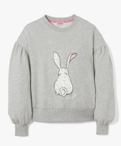 kate spade New York Embellished Bunny Sweatshirt in Gray Women’s Size XXS NWT - Picture 1 of 7