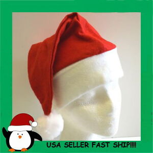 1 SANTA CLAUS HAT CHRISTMAS PLAYS FITS MOST PARTY FAVOR GIFT HATS FAST SHIPPING!