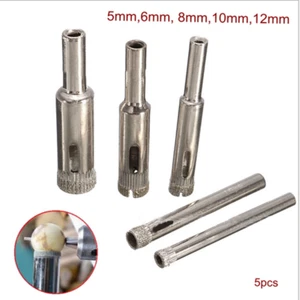 5pcs/set 5mm-12mm Hole Saw Marble Drill Bit Tile Ceramic/Glass/Porcelain - Picture 1 of 5