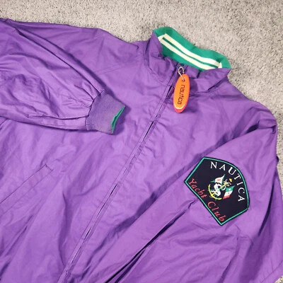 Abrigo Vintage Nautica Reversible Bloqueo de Color Club Náutico Chaqueta Bordada Grande Foto 1 de 4