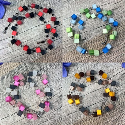 Handgefertigt Blau Türkis Polaris Perlen Halskette Eloxierter Aluminium Anhänger - Bild 1 von 4