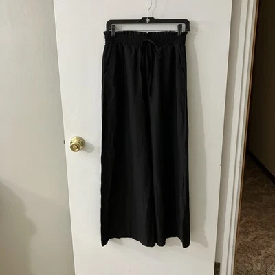 Unbranded NWOT Black Wide Leg Flowy Palazzo Pants Elastic Waist Medium - Image 1 of 4