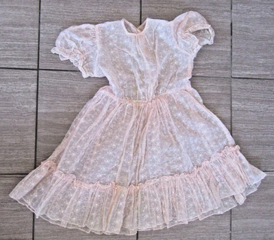 Vestido Vintage Transparente Organza Bordado Flores Manga Corta Niñas 6/7 Foto 1 de 4