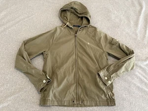 Polo Ralph Lauren Olive Green Full Zip Canvas Hoodie Jacket w/ Pony Size Small - Picture 1 of 6