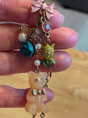 RARO Betsey Johnson Candyland Oso de Goma Caramelo Collar Original Dije Rosa Foto 1 de 4