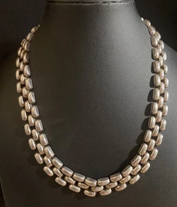 "Collar collar de eslabones pantera vintage de plata de ley 925 de 17"" de 12,6 mm de grosor" - Imagen 1 de 8