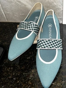 Vivaia Damen spitze Slipper flache Schuhe Riemchen Mary Jane Gr. 41 - US 9,5 NEU - Bild 1 von 17