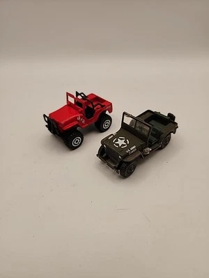 Corgi Willys Jeep U.S. Army 24852 & Vintage Matchbox Jeep Missing Parts Look - Image 1 of 4