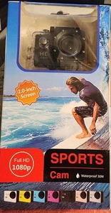 Camera 1080P 12MP Sports Cam Full HD 2.0 Inch Action Cam 30m Waterproof. - Picture 1 of 3
