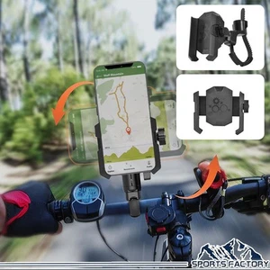 Universal Bike Phone Holder Shockproof Motorcycle Handlebar Mount 360° Rotation - Photo 1 sur 8
