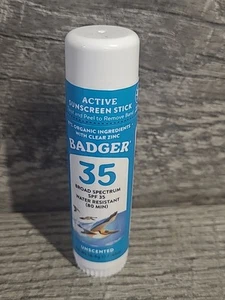 BADGER ORGANIC UNPARFÜMIERT BREITSPEKTRUM LSF 35 Gesicht Stick 0,65 Unzen NEU 9/24 - Bild 1 von 7