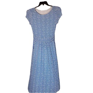 Boden Amelie Jersey Midikleid Gr. 4L hat Taschen blau Blumenmuster - Bild 1 von 6