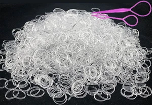 2000 Stück transparente elastische Mini Pferdeschwanzgummis rutschfeste Gummi Haargummis für Mädchen - Bild 1 von 6