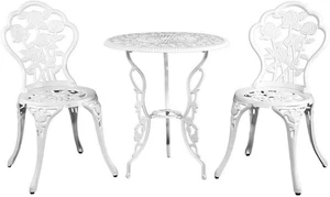 Gardeon Outdoor Garden Setting Seat 3 Piece, Cast Aluminium Bistro Set Lounge... - Picture 1 of 14