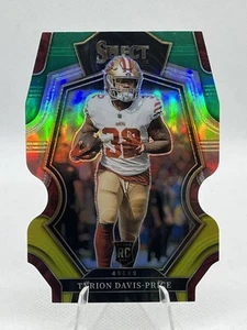 2022 Panini Select - Green and Yellow Prizm Die-Cut #187 - Tyrion Davis-Price RC - Bild 1 von 2