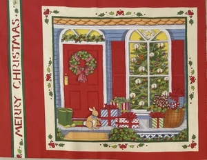 Vintage ~ 1994 ~ Susan Winget ~ Weihnachten ~ "Dekoriertes Zuhause" ~ Baumwollstoff ~ 16,25"x16"  - Bild 1 von 5