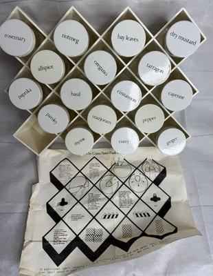 Vintage MCM Copco Lubge-Randel White Honeycomb Spice Rack Holder With Jars - Image 1 of 4